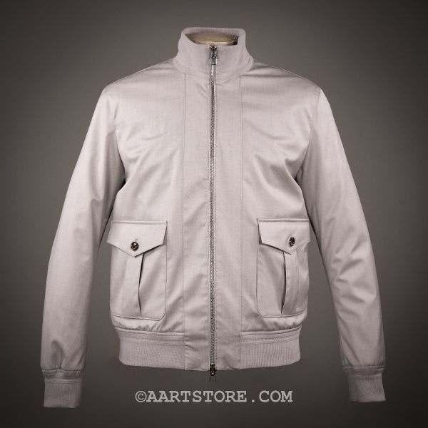 NAVIGLI WOOL STRETCH BOMBER ARGENTO CHIARO