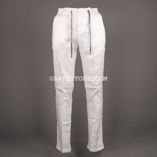 CARACCIOLO LINNEN LYOCEL PANT BIANCO