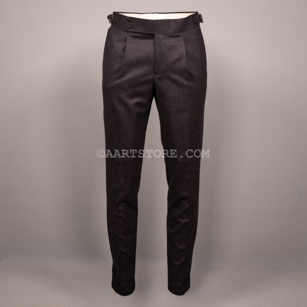 LUXURY WOOL FLANEL PANTALONI NAPOLI CIOCCOLATO