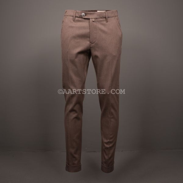 JANNIK S4384 HEAVY TWILL CHINO LATTE AL CIOCCOLATO