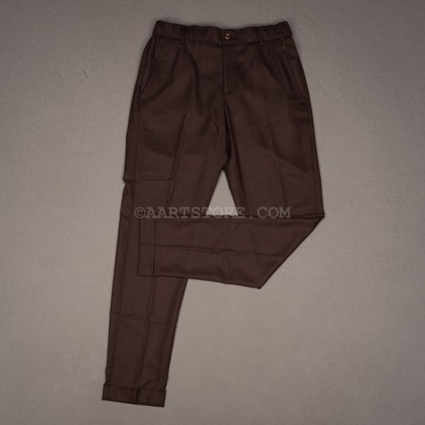 MANU PURE VIRGIN WOOL PANT MARRONE