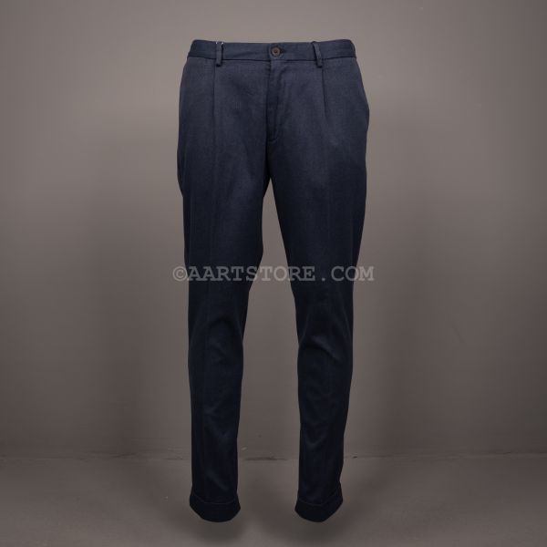DVR5 PLEATED COVER TWILL CHINO BLU NAVY