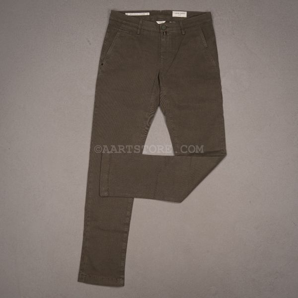 BOBBY 4216 FALL TWILL CHINO VERDE MILITARE