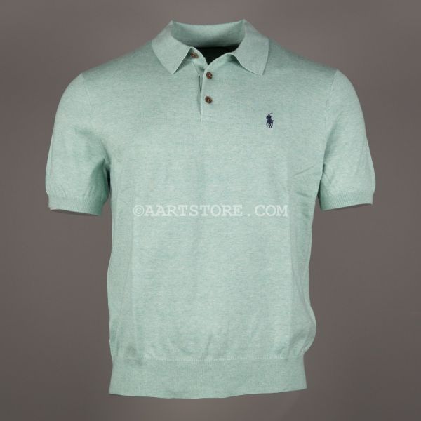 JERSEY SS COTTON POLO PASTEL GREEN