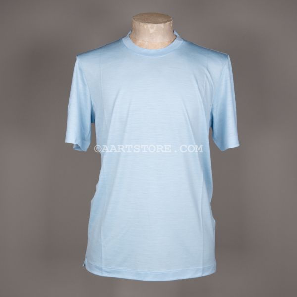 JAMES 160S WOOL T-SHIRT CIELO