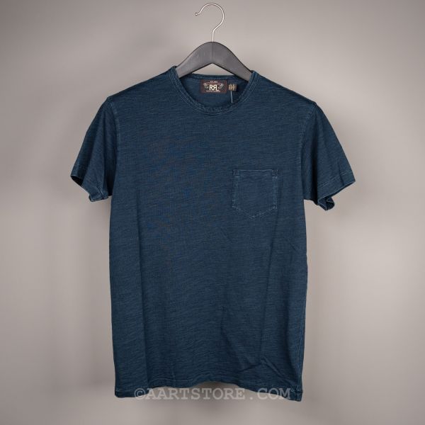 INDIGO DYE POCKET T-SHIRT NIMES BLUE