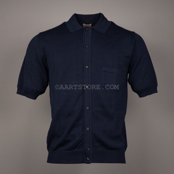 SINATRA SS BUTTON POLO BLU NOTTE