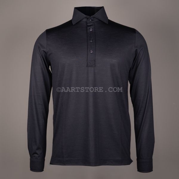 MARK LS POLO 150S WOOL NAVY