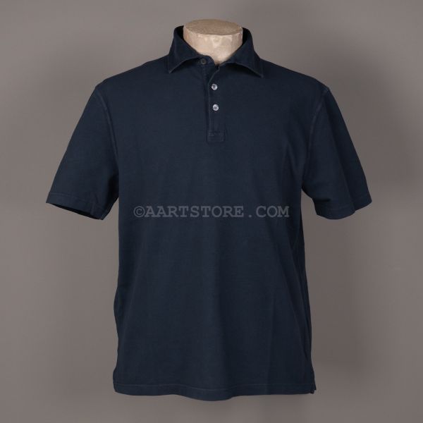 ZERO PIQUET SS POLO BLU NOTTE