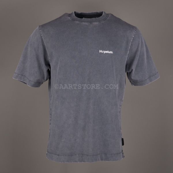 TEXT PRINTED TEE WASHED GREY