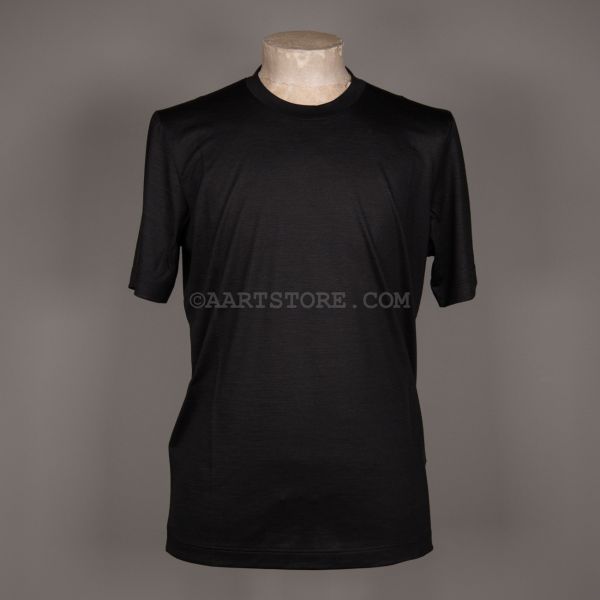 JAMES 160S WOOL T-SHIRT NERO