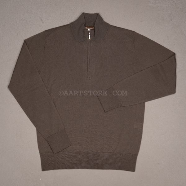 FILITRATO 1/2 ZIP CASHMERE VERDE FANGO