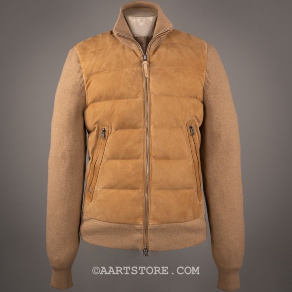BOND KNITTED SUEDE BOMBER CAMMELLO