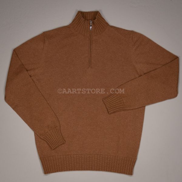 INFILTRATO CASHMERE HALF-ZIP TABACCO