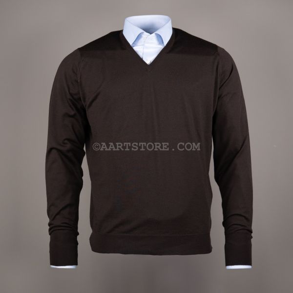 BOBBY PULLOVER MERINO FAULKNER BROWN