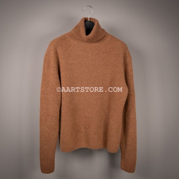 BRUSHED CASHMERE SILK ROLLNECK CAMEL