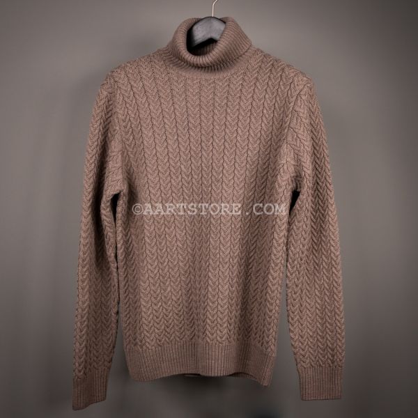 WOOL CABLE TURTLENECK TOPO