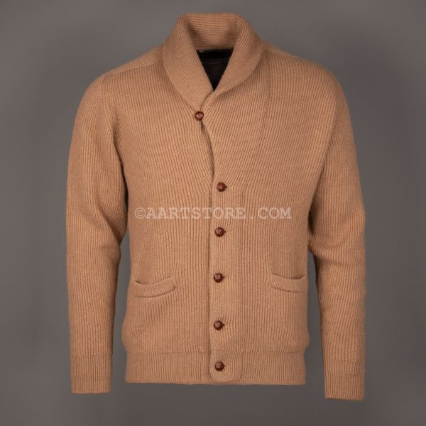 WINDSOR AD PURE CAMELHAIR SHAWL CARDIGAN NATURAL