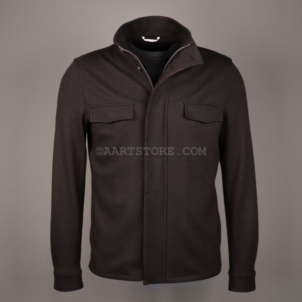 TITAN ZIP JACKET WOOL CASH JERSEY CAFFE