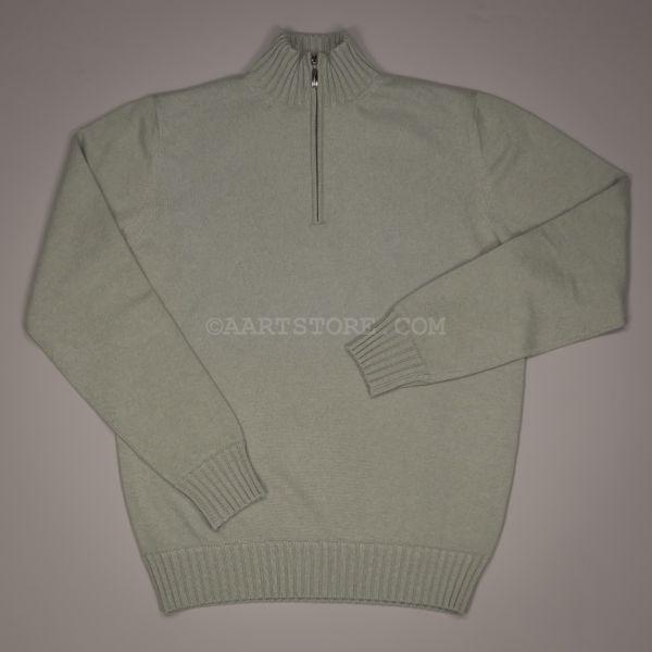 INFILTRATO CASHMERE HALF-ZIP PISTACHIO