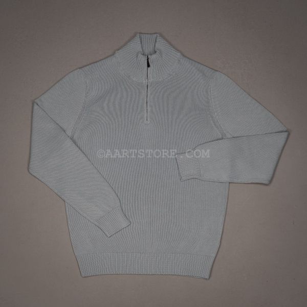 BUTE COTTON 1/2 ZIP KNIT LICHENE