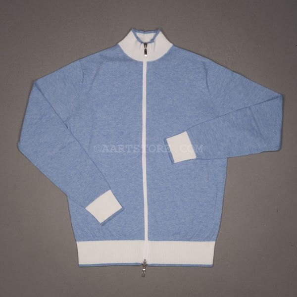COTTON CASH SPORT FULL ZIP CIELO