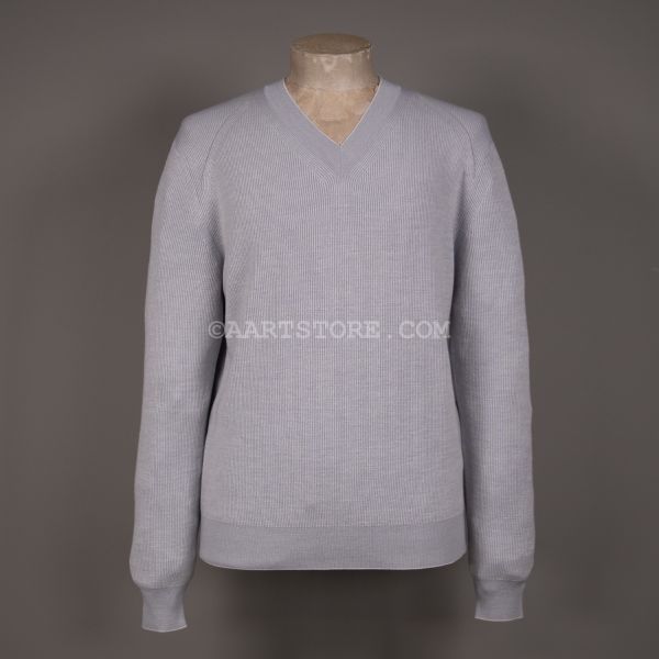 RIB V NECK WOOL CASHMERE CIELO
