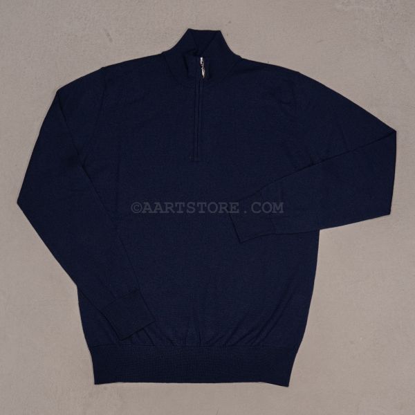 FILITRATO 1/2 ZIP CASHMERE BLU SERA