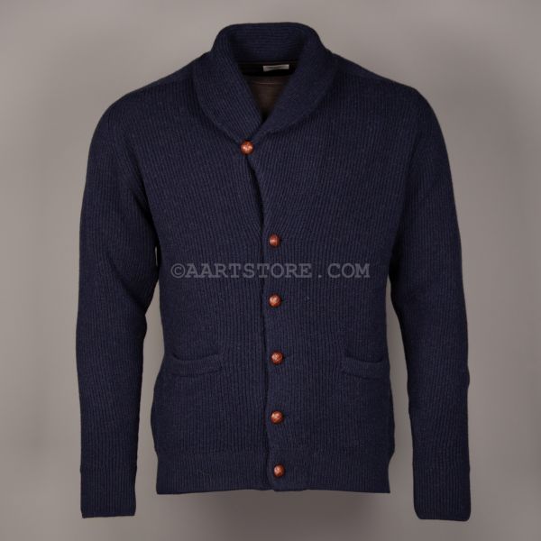 WINDSOR AD PURE CAMELHAIR SHAWL CARDIGAN NAVY