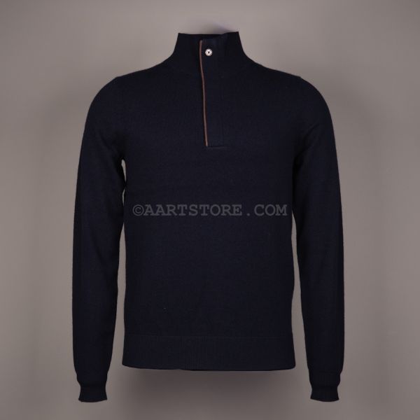 PURE CASHMERE 1/2 ZIP NAVY