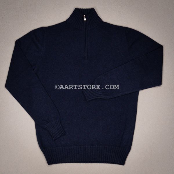 INFILTRATO CASHMERE HALF-ZIP BLU NOTTE