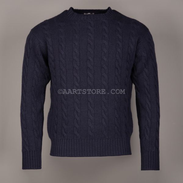 CHIRNSIDE AD PURE CASHMERE CABLE RN NERO NAVY