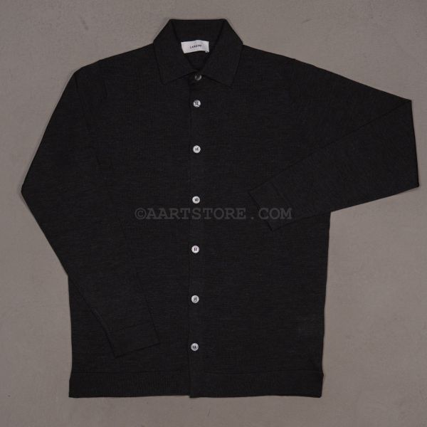 BARYSJNIKOV MERINO SHIRT CARDIGAN ANTRACITE