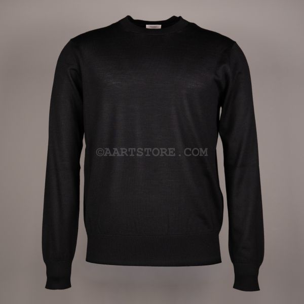 CREWNECK CRYSTAL KNIT NERO