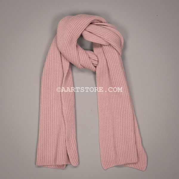 CASHMERE KNITTED SCARF ROSA ANTICO