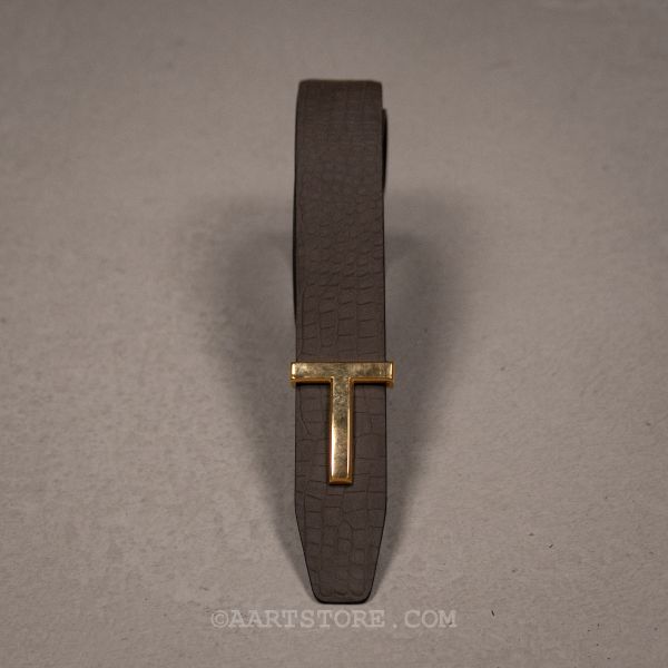 SUEDE CROCO BELT FANGO