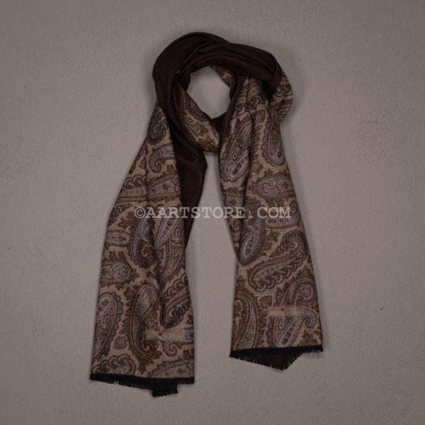 SCIARPA SILK PAISLEY MARRONE