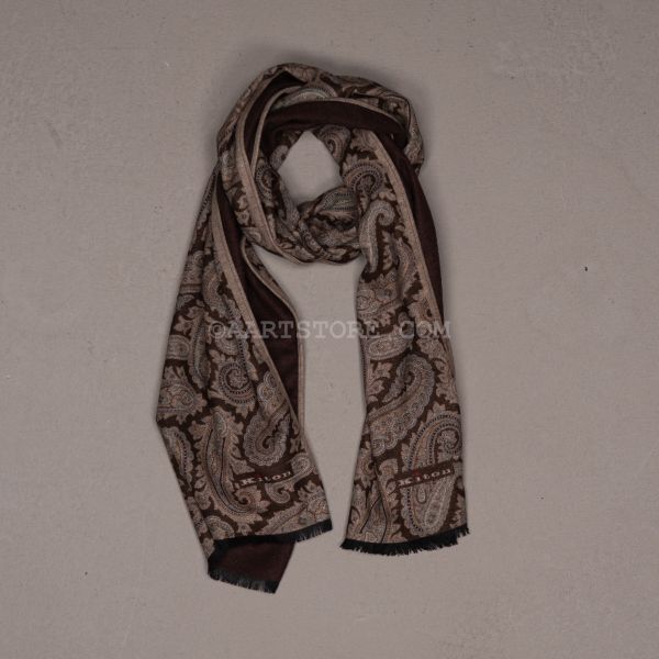 SCIARPA SILK PAISLEY CAPPUCCINO