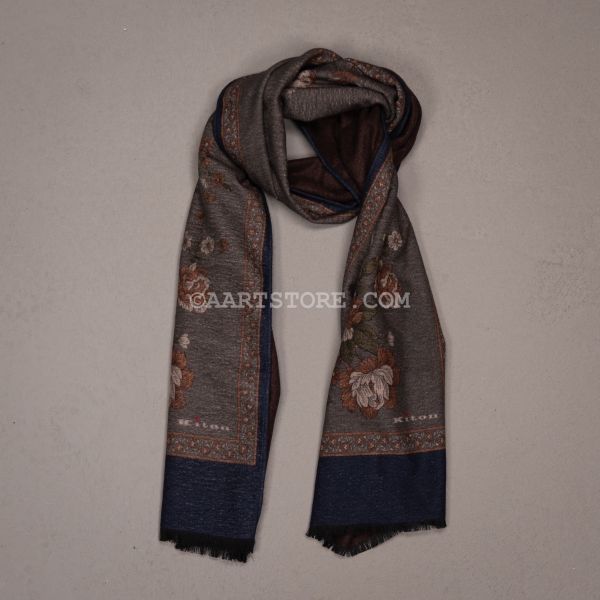 SCIARPA SILK FIORE BLU