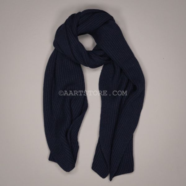 CASHMERE KNITTED SCARF BLU NOTTE