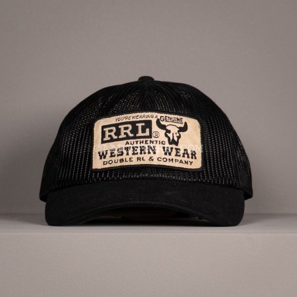 LONGHORN MESH TRUCKER CAP BLACK
