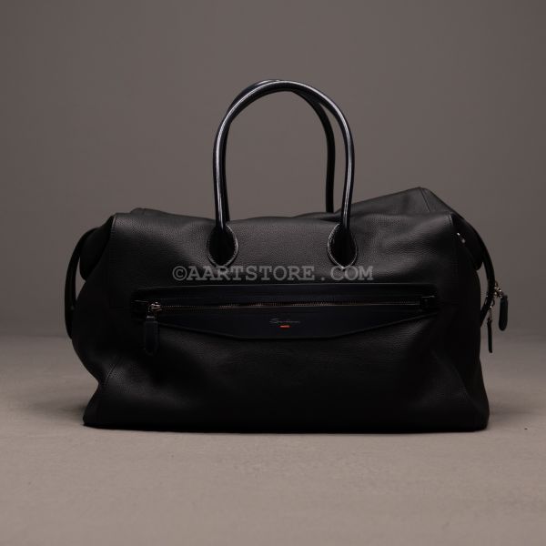 DUSK LEATHER WEEKEND BAG CARBONE