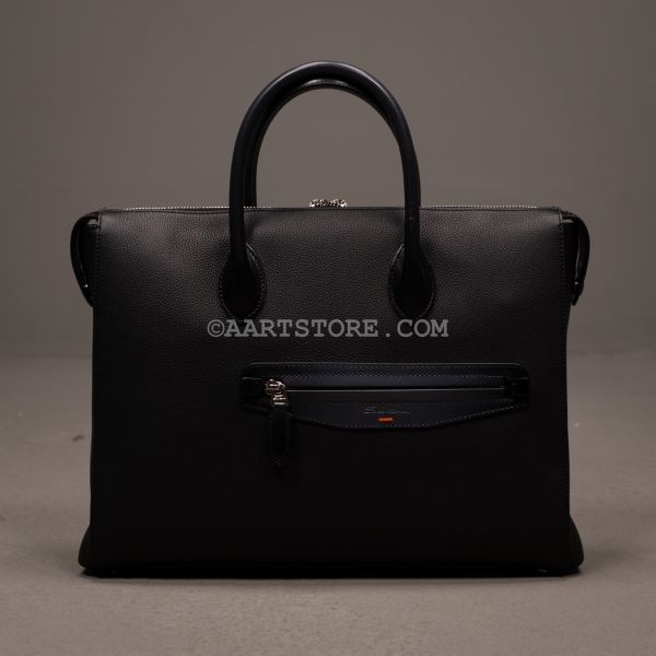 DUSK LEATHER OFFICE BAG CARBONE